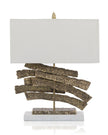 John Richard Brass Crinkle Swoosh Lamp