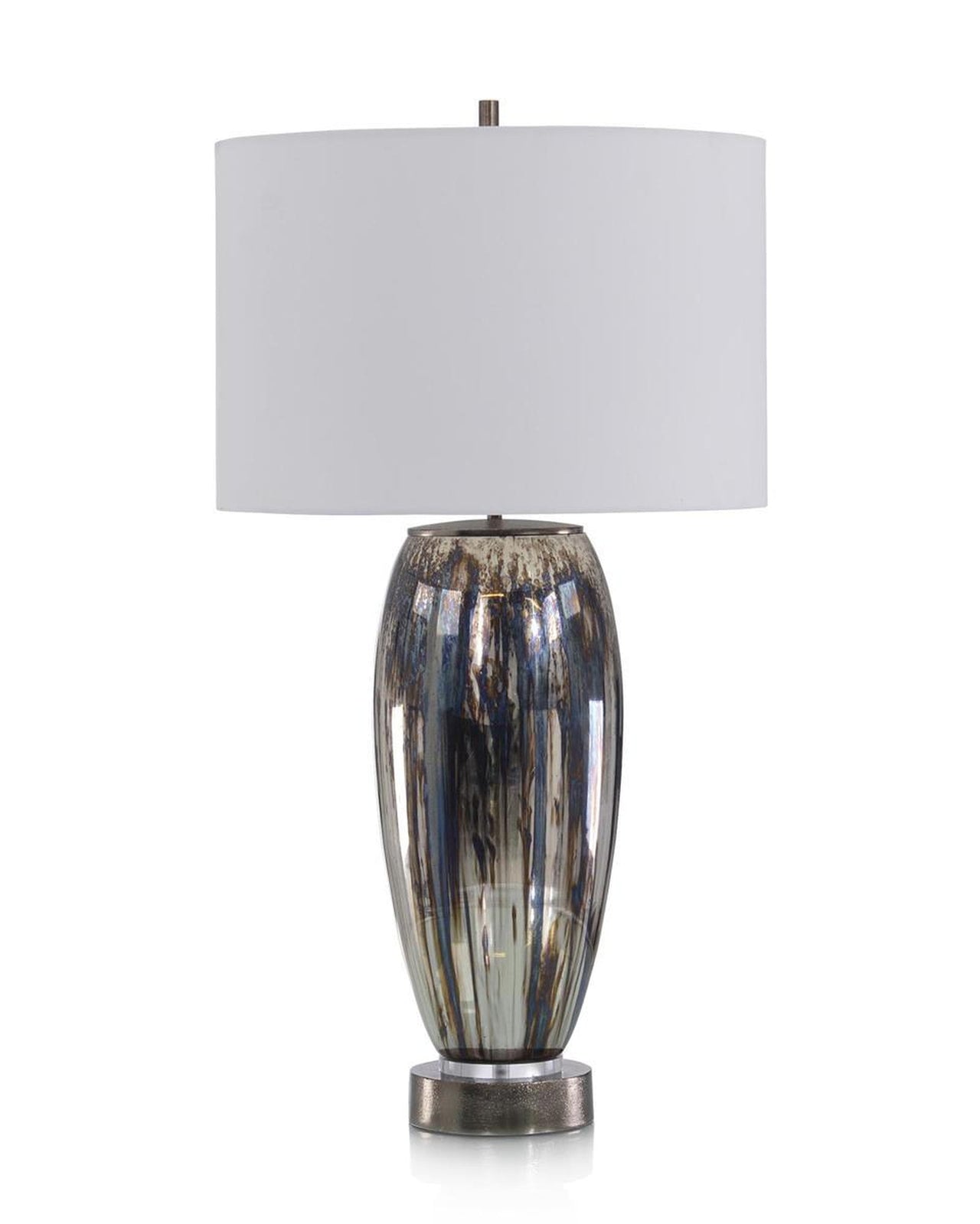 John Richard Sapphire And Silver Glaze Table Lamp