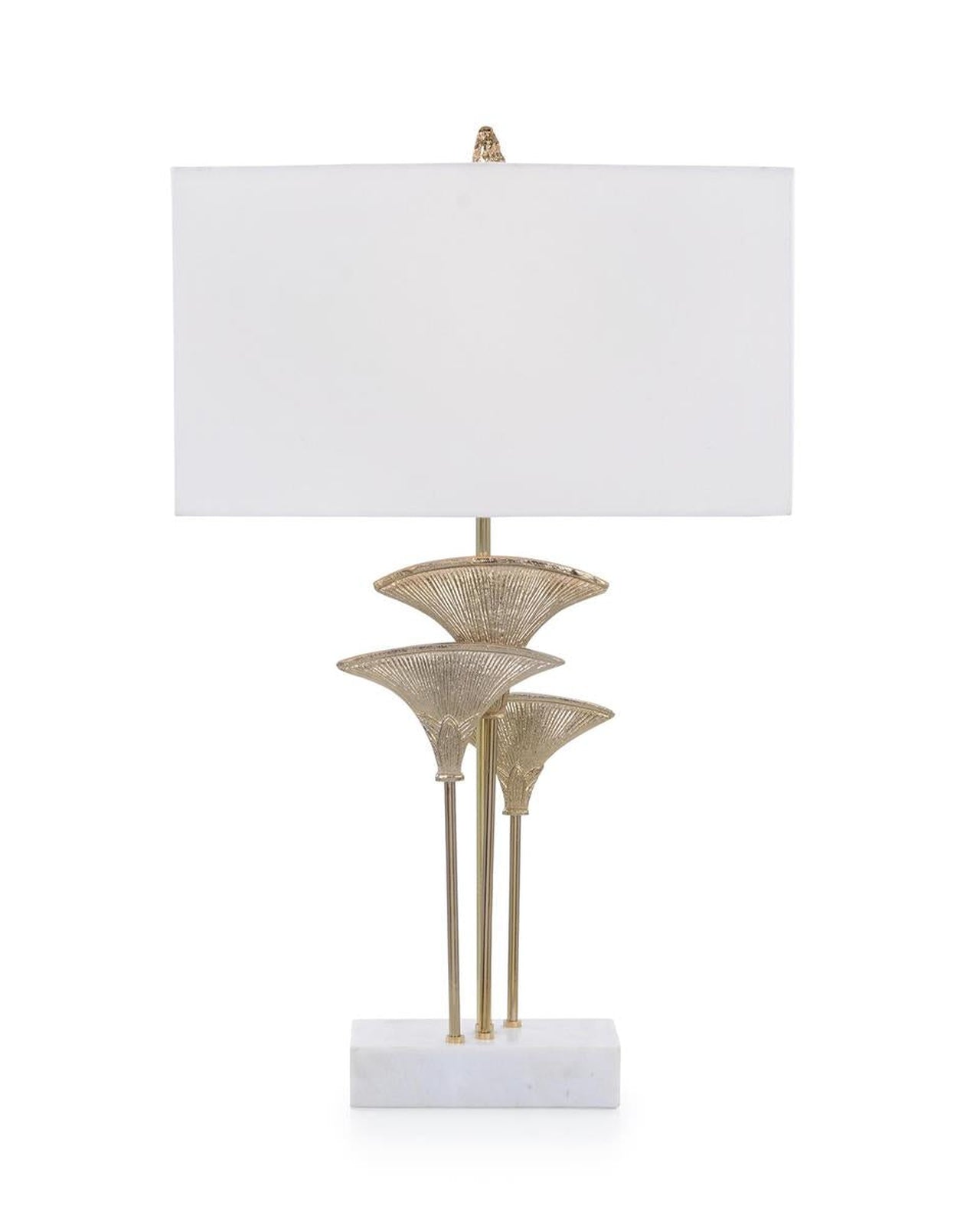 John Richard Brass Papyrus Leaf Table Lamp