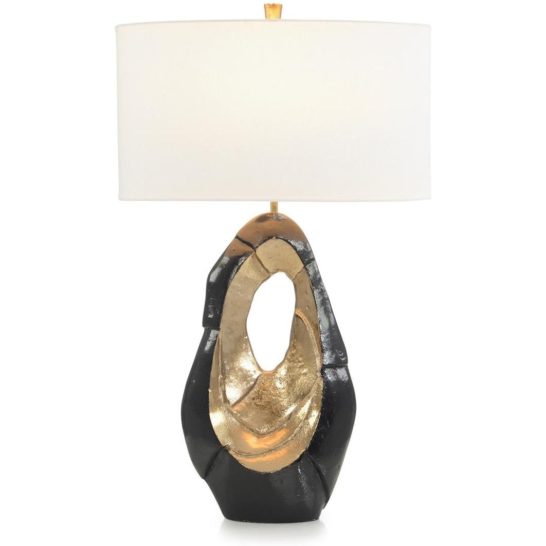 John Richard Black And Metallic Gold Sculpture Lamp