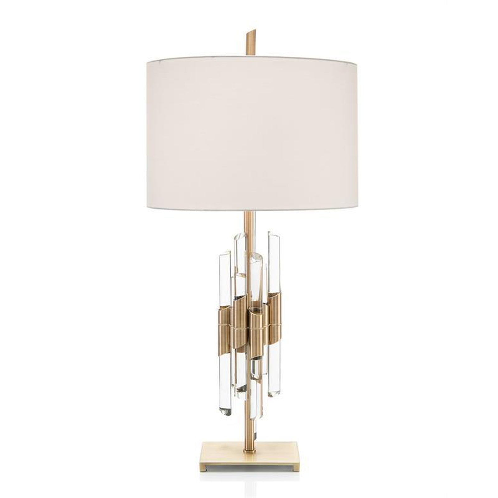 John Richard Brass And Crystal Rod Table Lamp