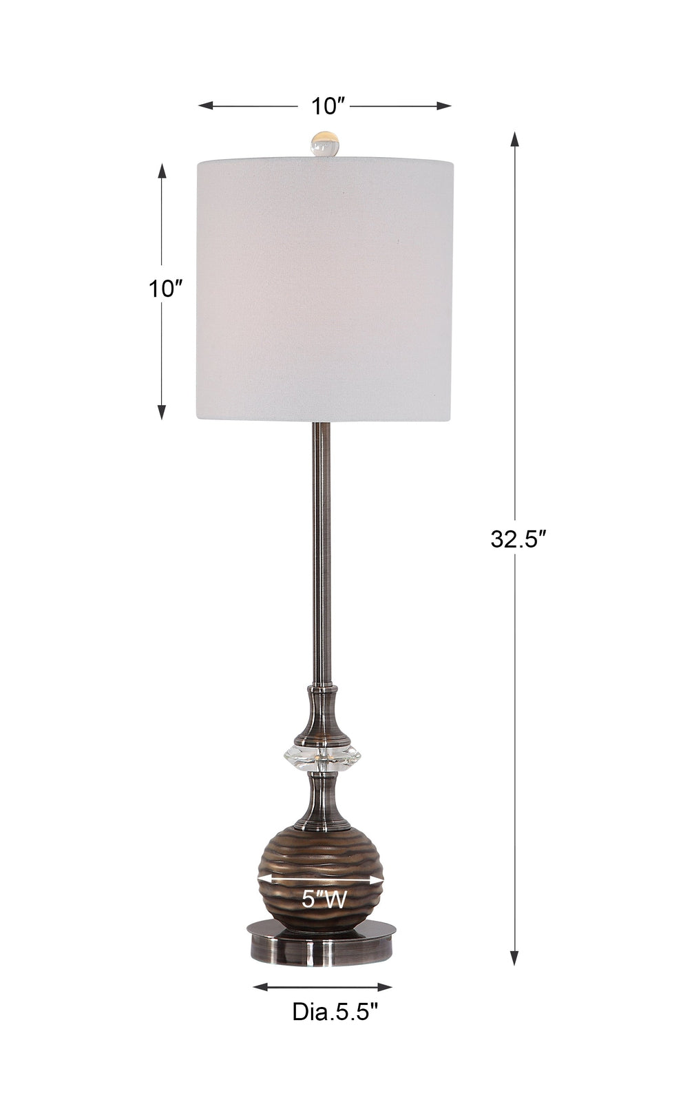 Modern Accents Brushed Nickel and Crystal Accents Table Lamp