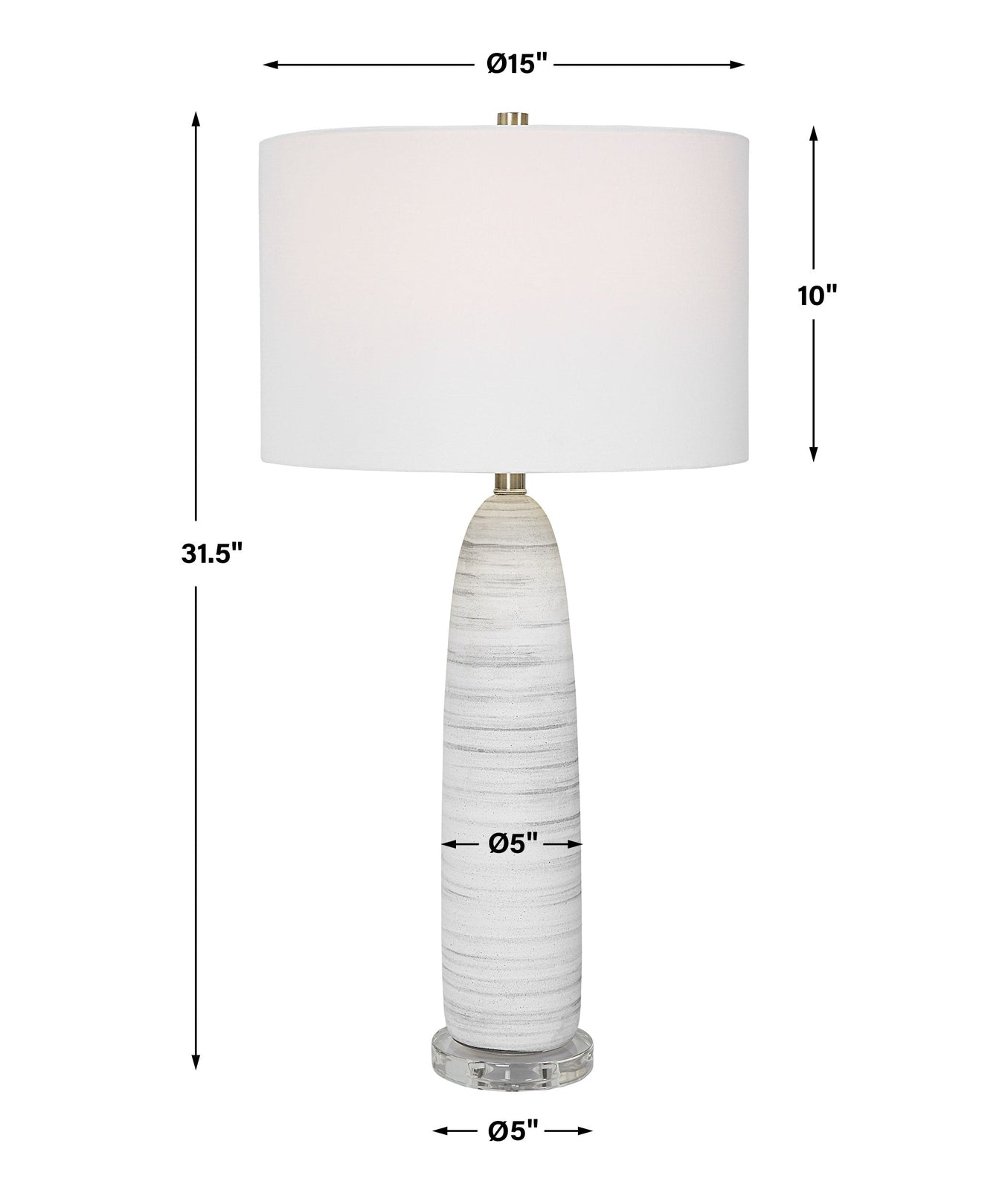 Uttermost Levadia Matte White Table Lamp