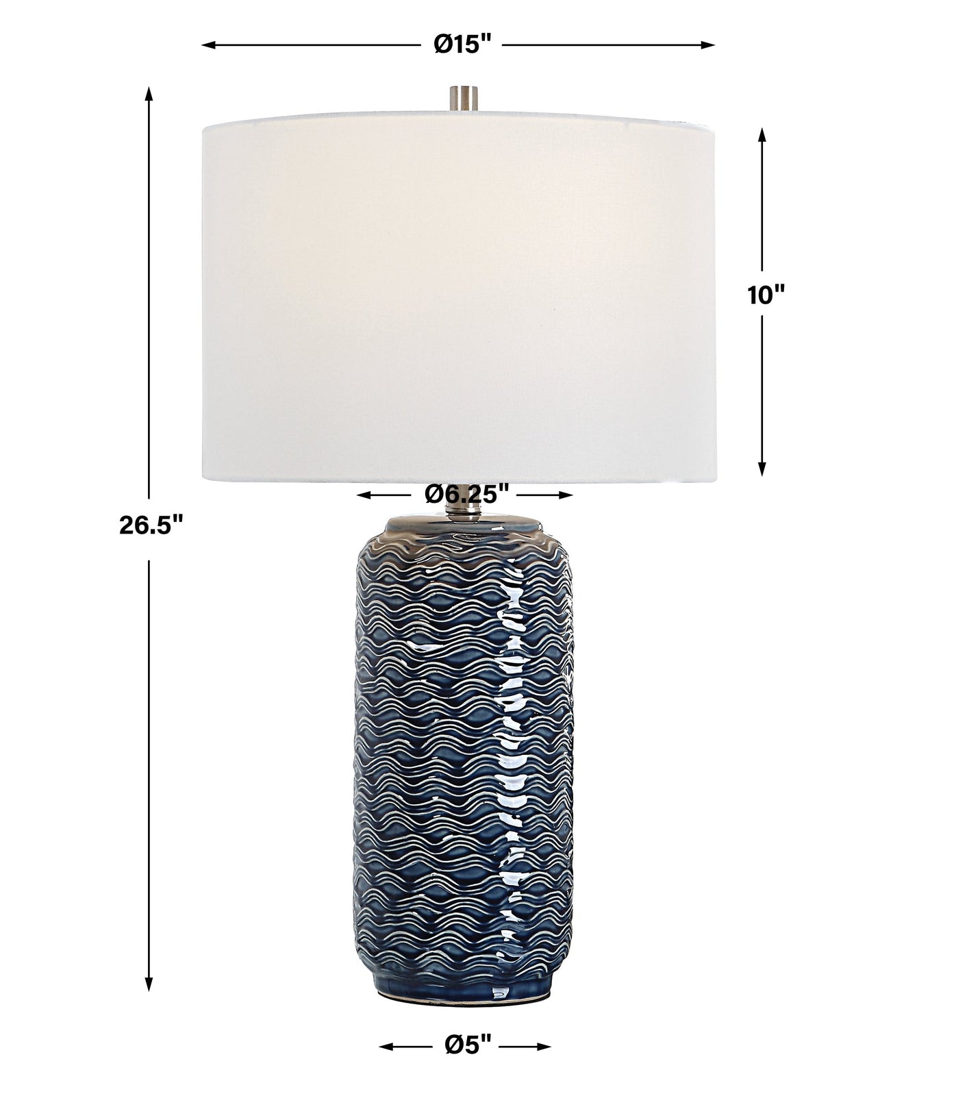 Modern Accents Wave Pattern Ceramic Table Lamp