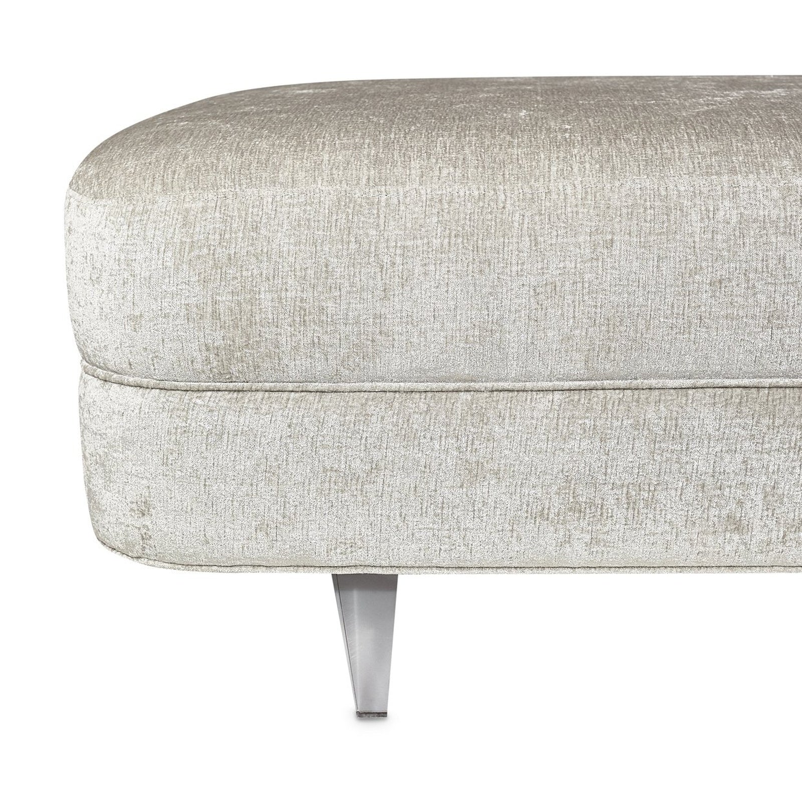 Michael Amini Lanna Armless Chaise Storm Silver Mist