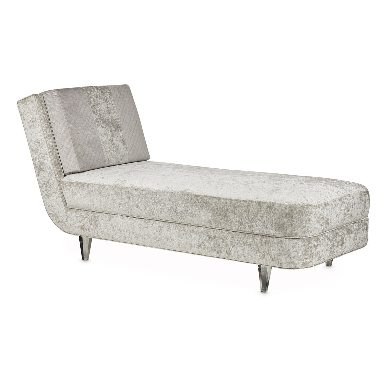 Michael Amini Lanna Armless Chaise Storm Silver Mist