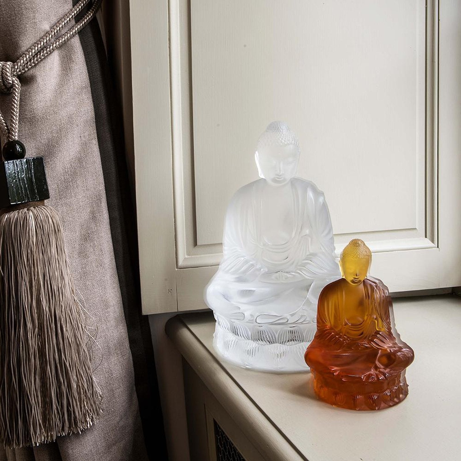 Lalique Tall Buddha Sculpture