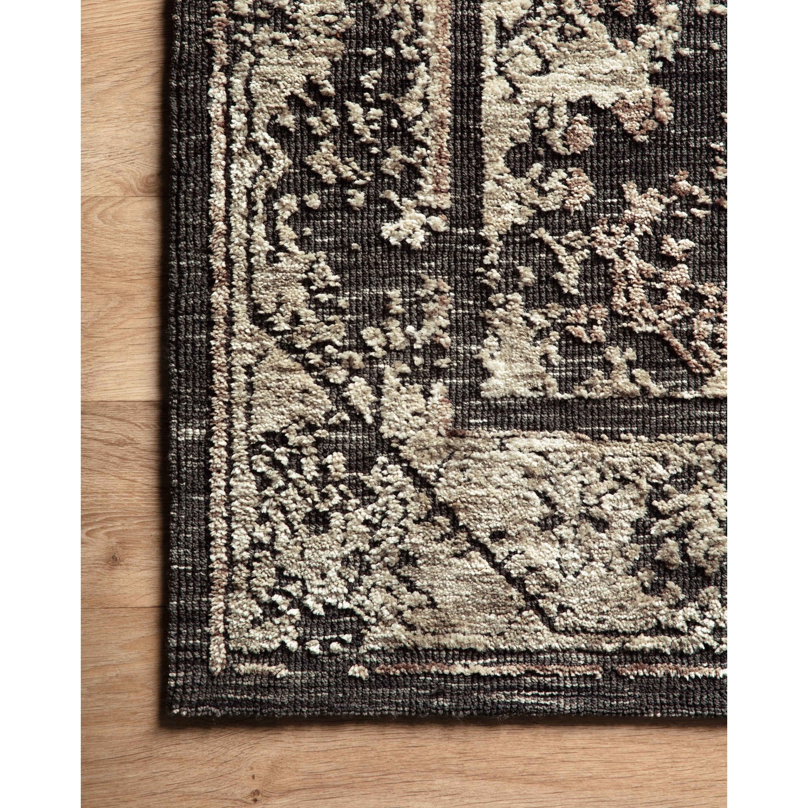 Loloi Magnolia Home Lindsay LIS-04 Rug in Charcoal / Beige