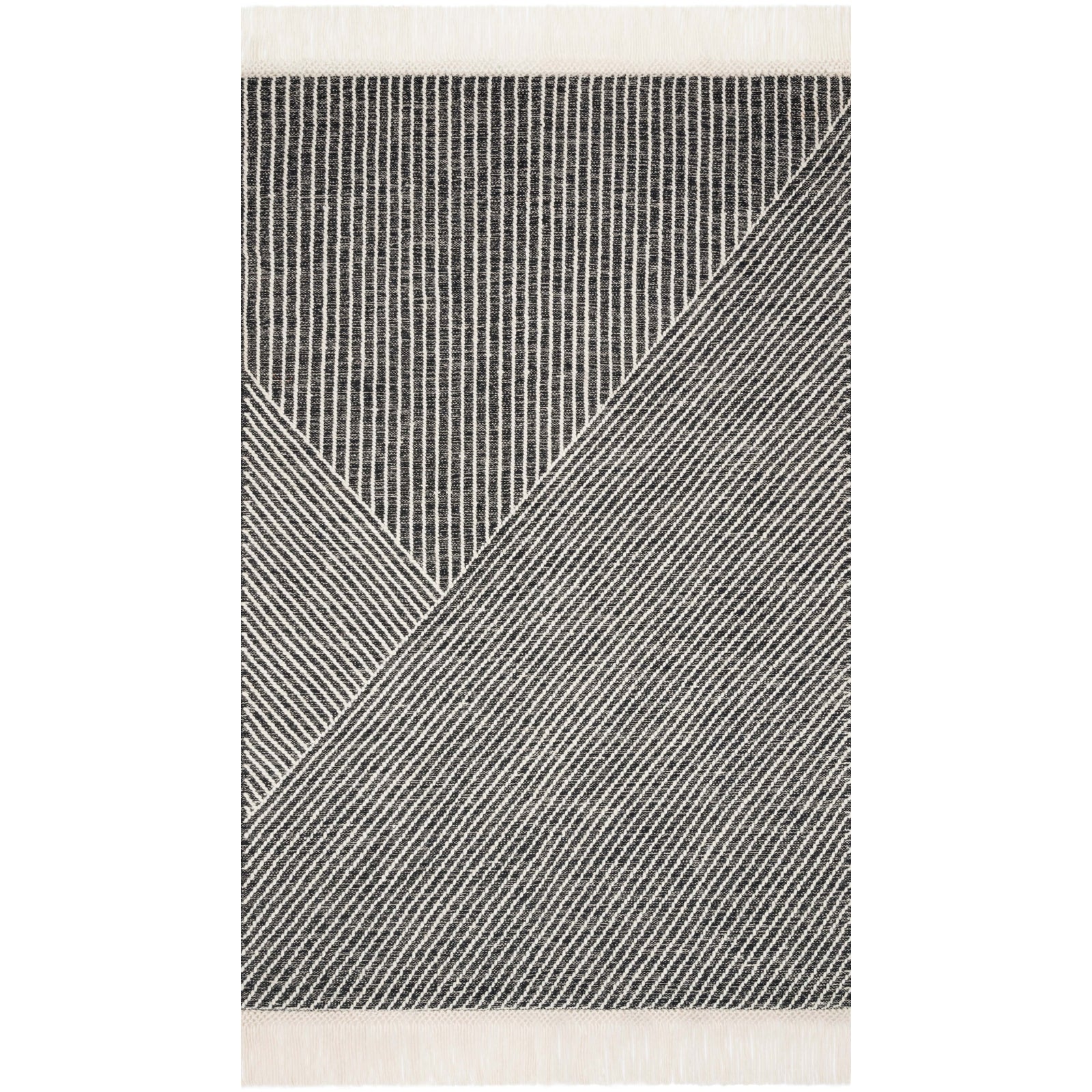 Loloi Magnolia Home Newton NET-01 Rug in Charcoal / Ivory