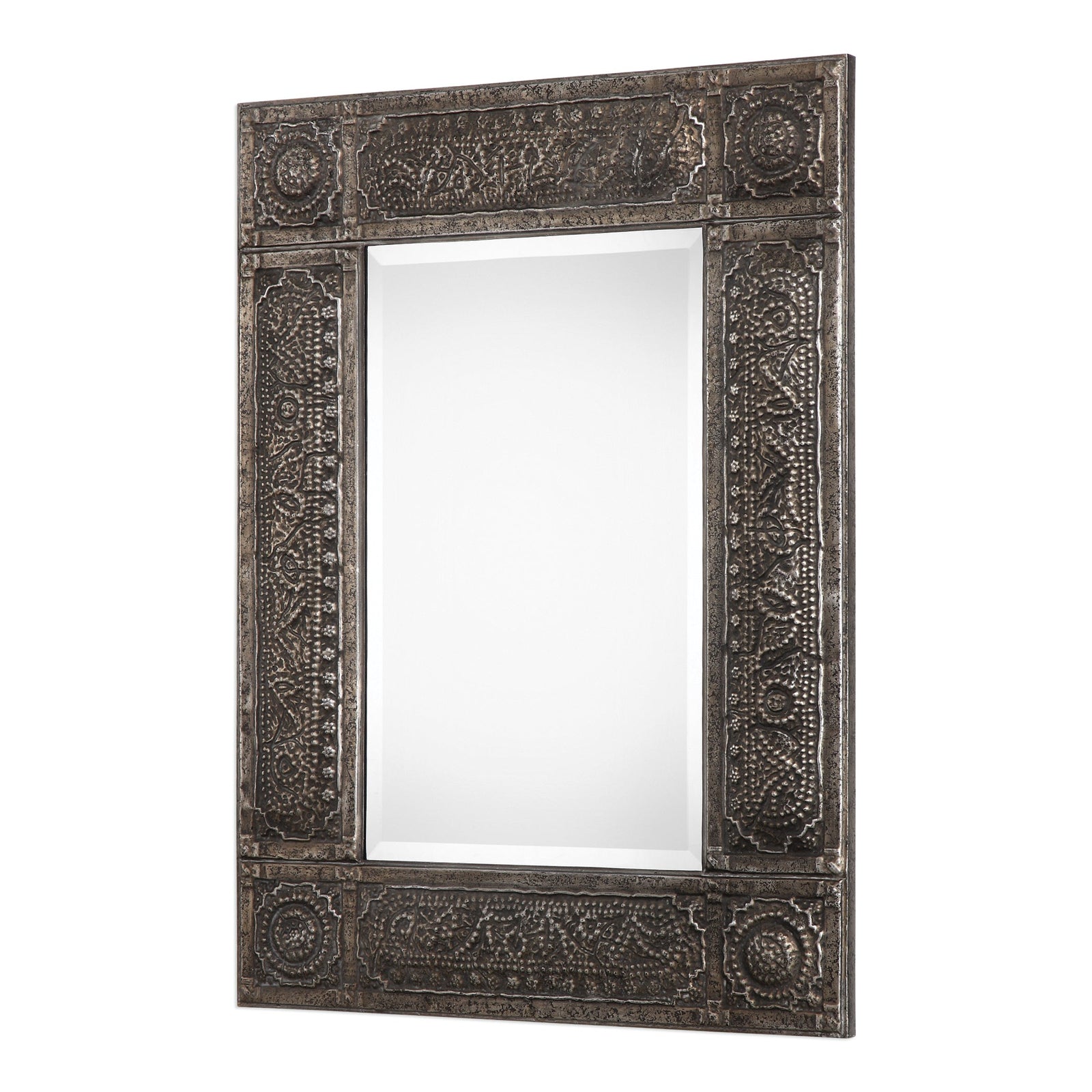 Modern Accents Embossed Metal Frame Mirror