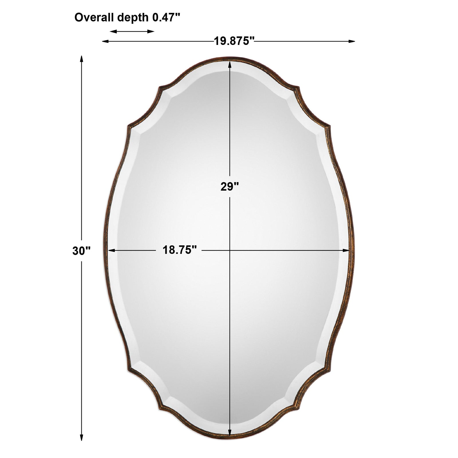 Modern Accents Shaped Beveled Mirror