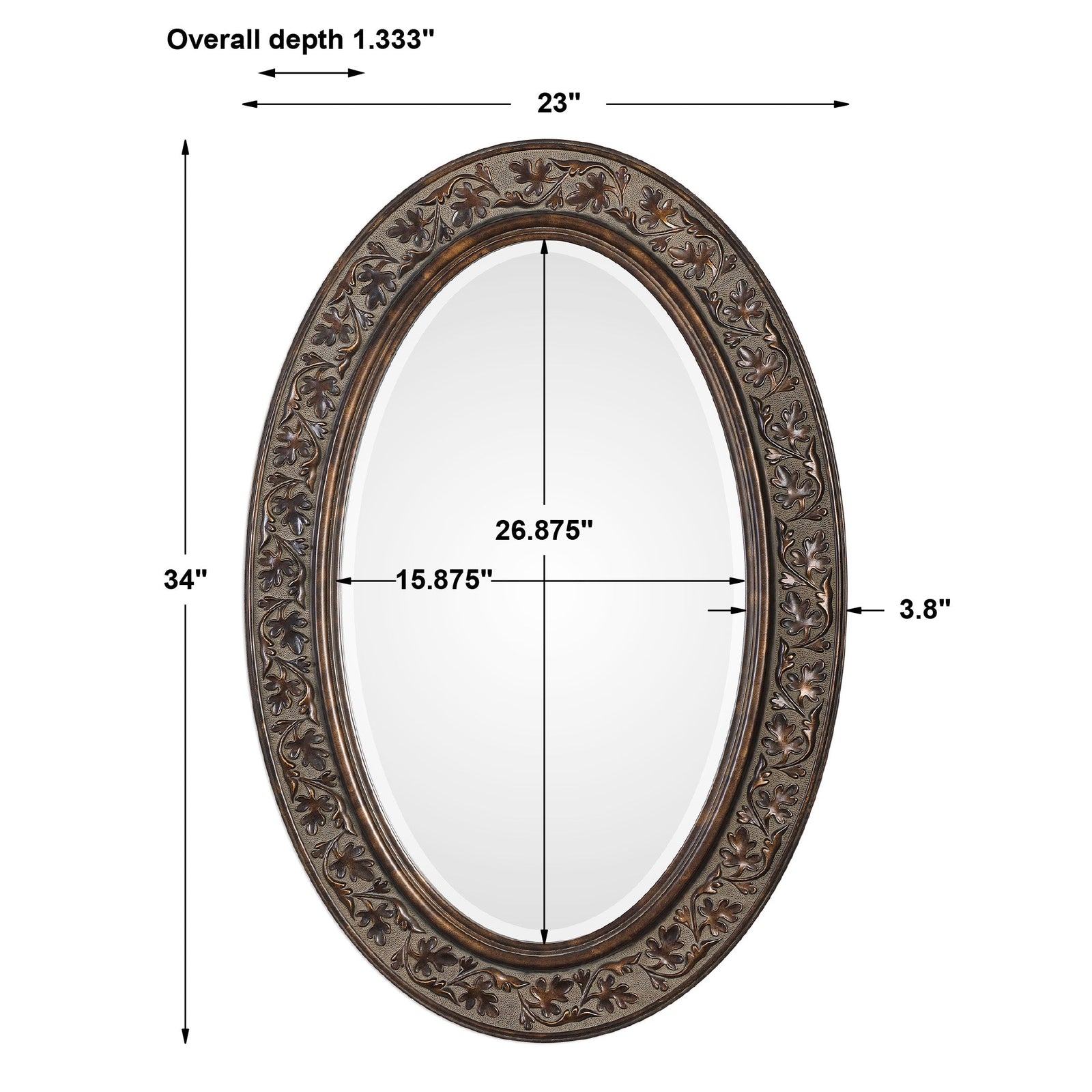 Modern Accents Oval Embossed Mirror