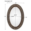 Modern Accents Oval Embossed Mirror