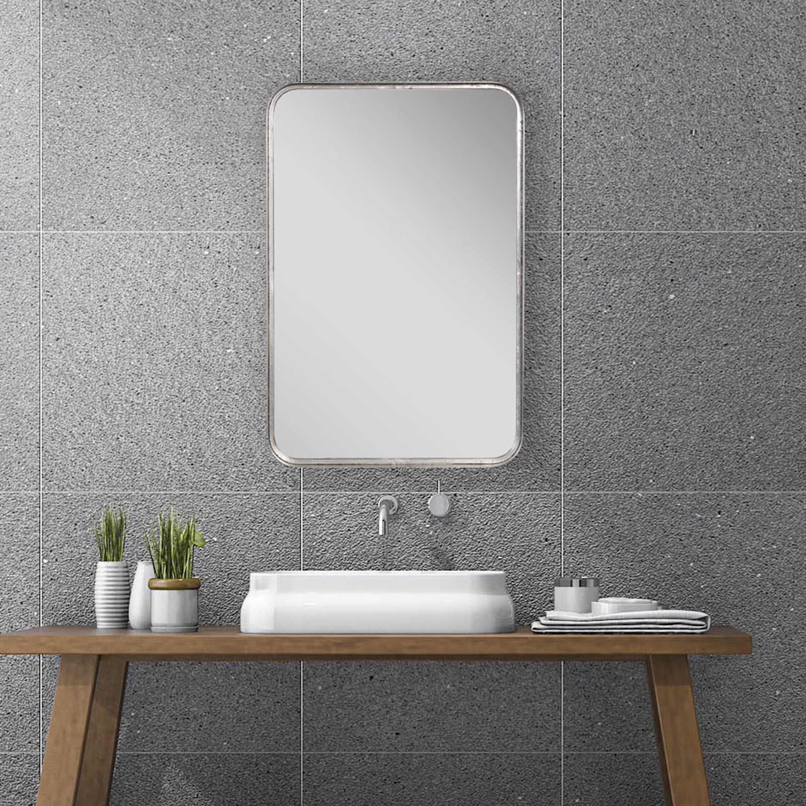 Modern Accents Burnished Rounded Corners Mirror