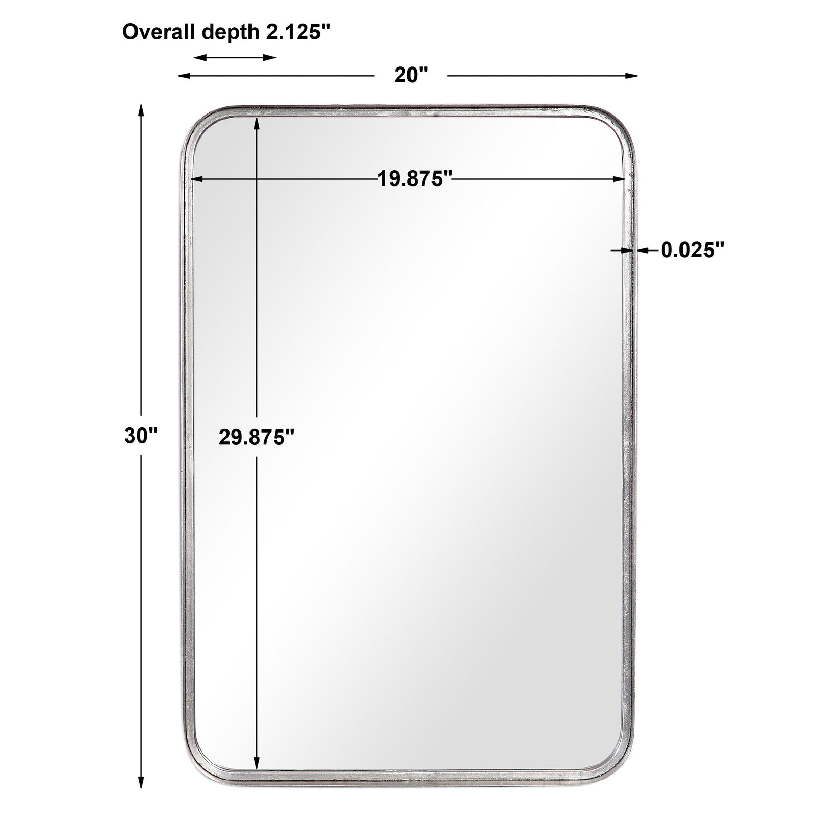 Modern Accents Burnished Rounded Corners Mirror