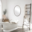 Modern Accents Narrow Oval Metal Frame Mirror
