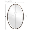 Modern Accents Narrow Oval Metal Frame Mirror