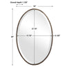 Modern Accents Narrow Oval Metal Frame Mirror