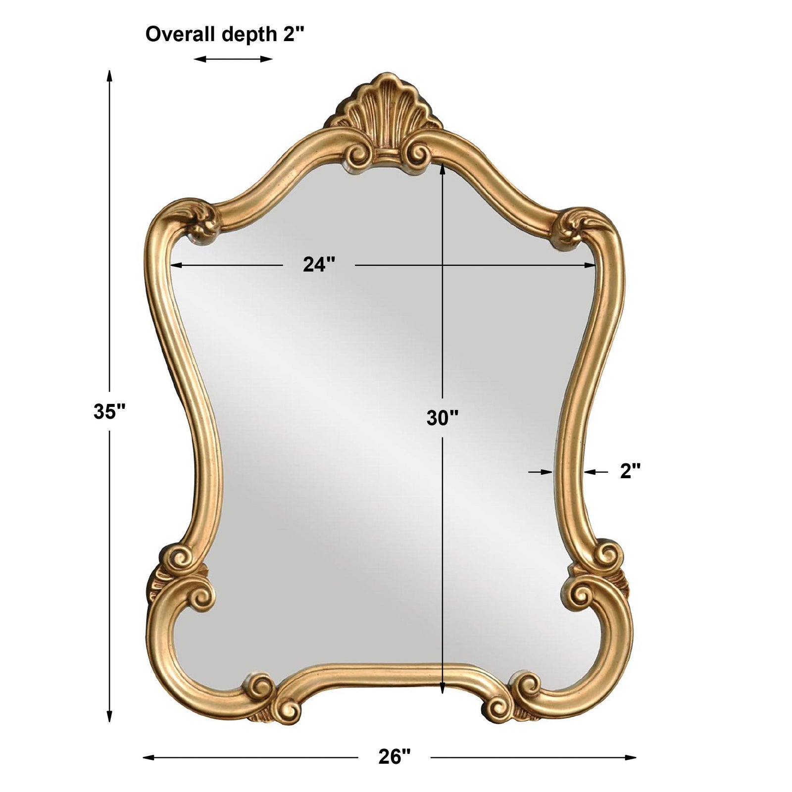 Modern Accents Scroll Frame Mirror