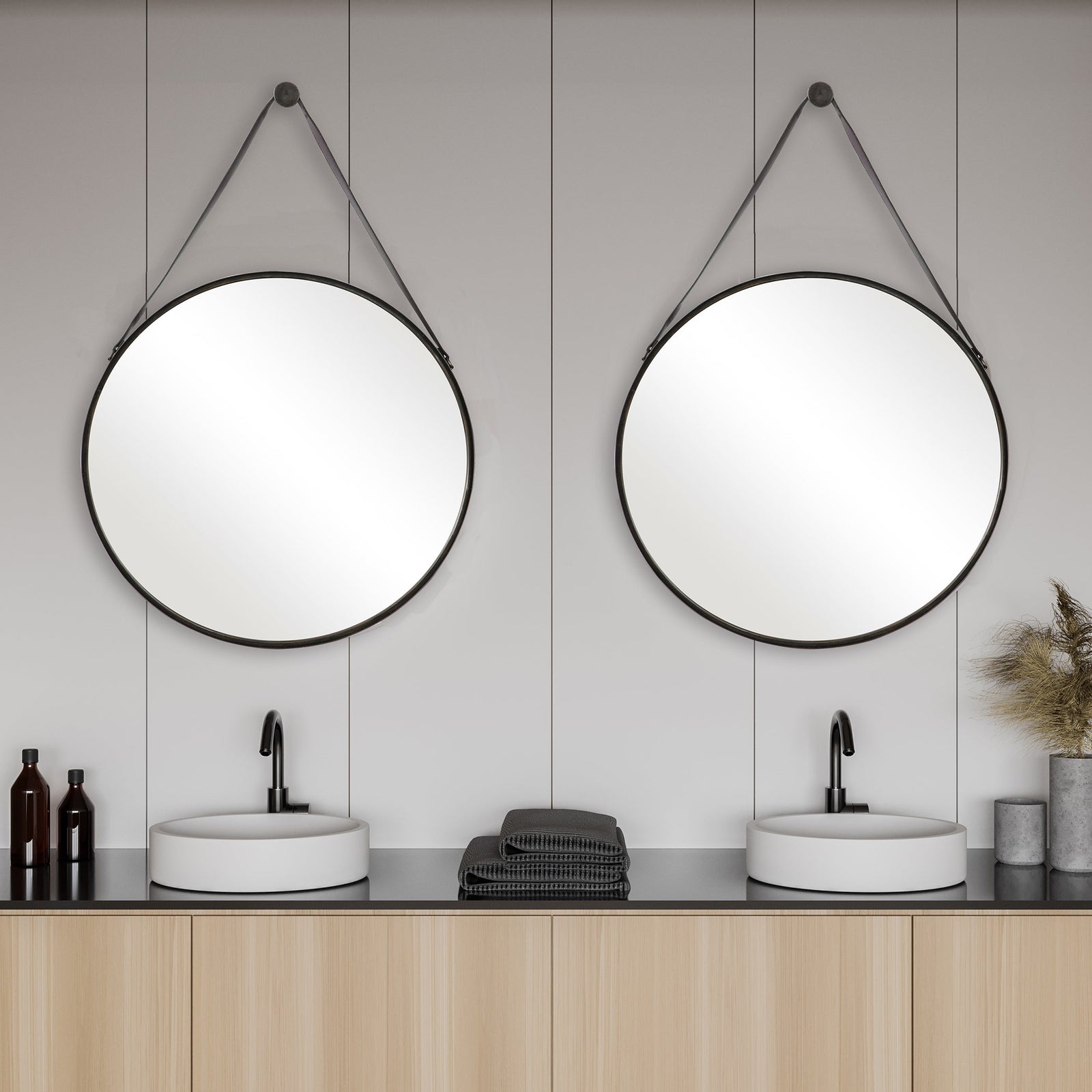 Modern Accents Round Hanging Mirror