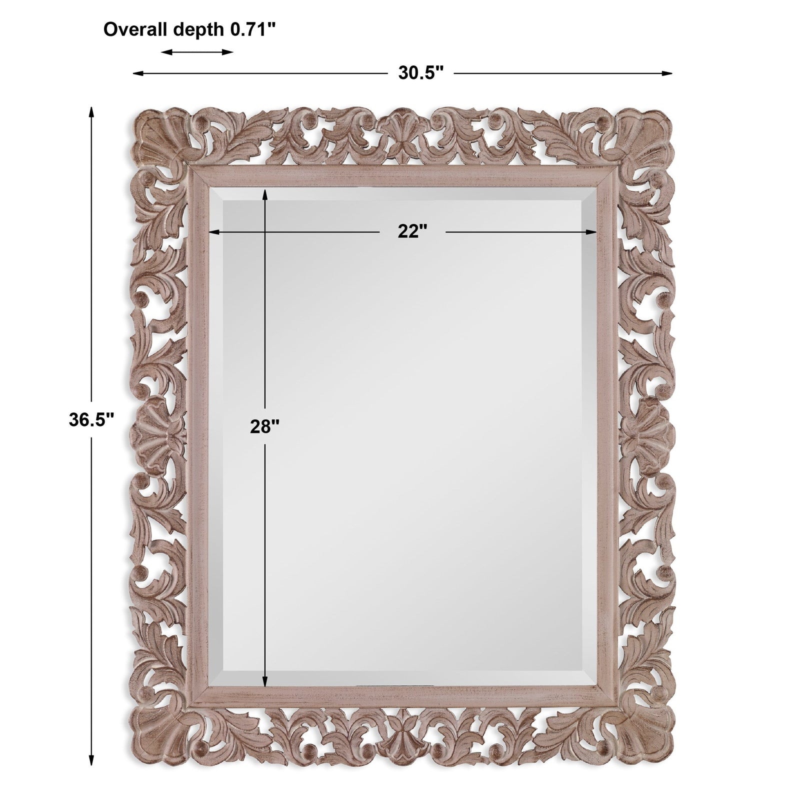 Modern Accents Ornate Natural Finish Mirror