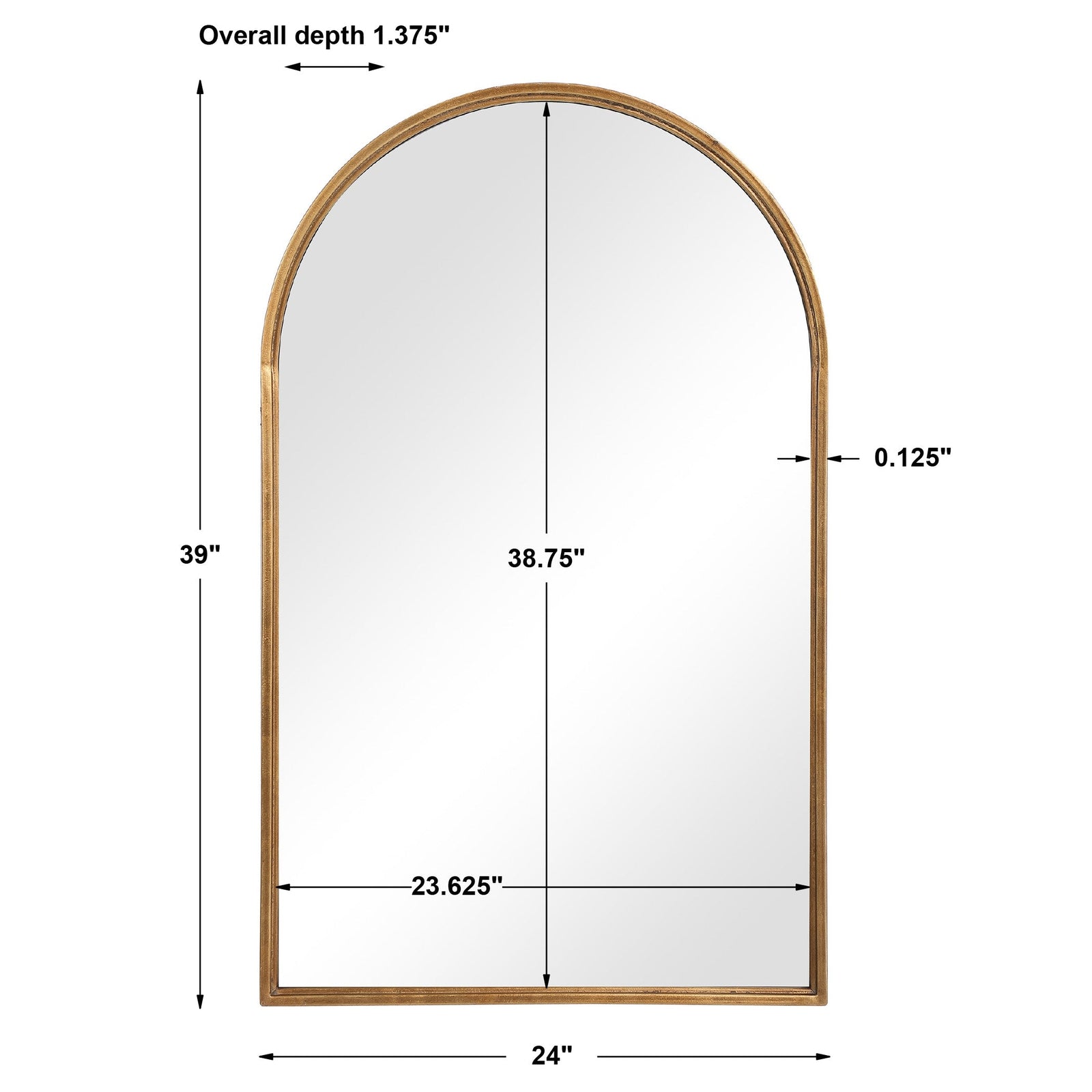 Modern Accents Simple Arch Top Mirror