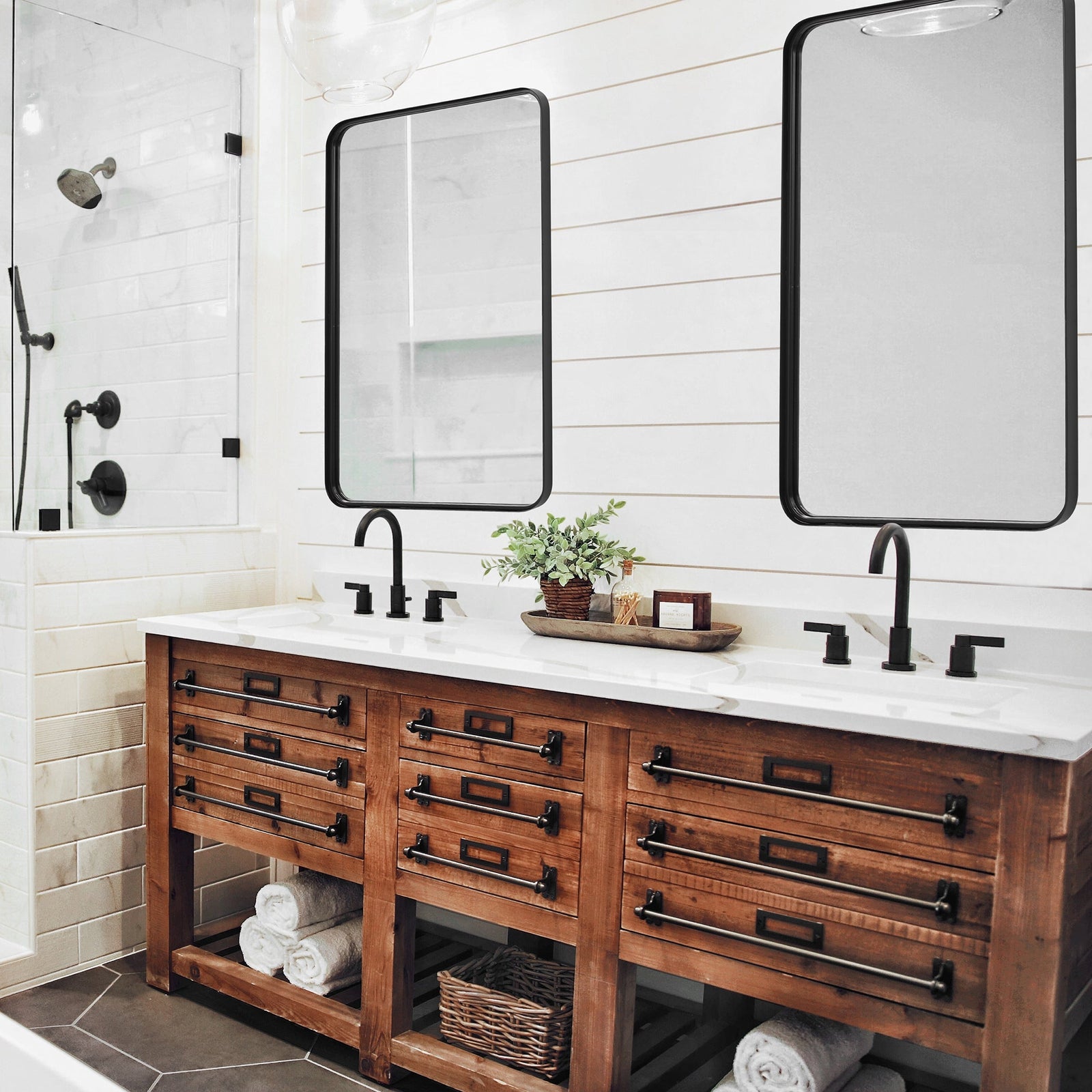 Modern Accents Metal Rounded Corners Mirror