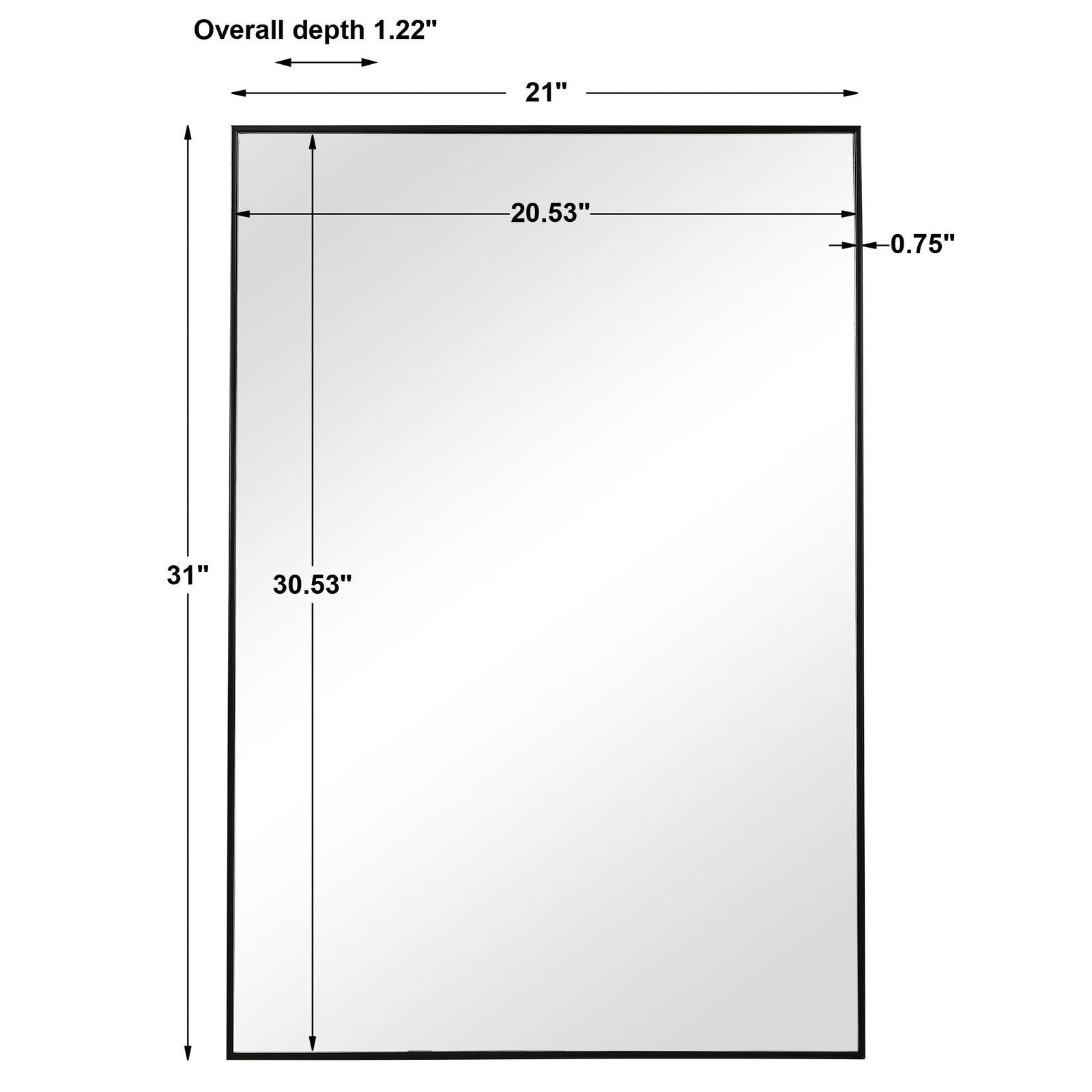 Modern Accents Clean Thin Frame Mirror