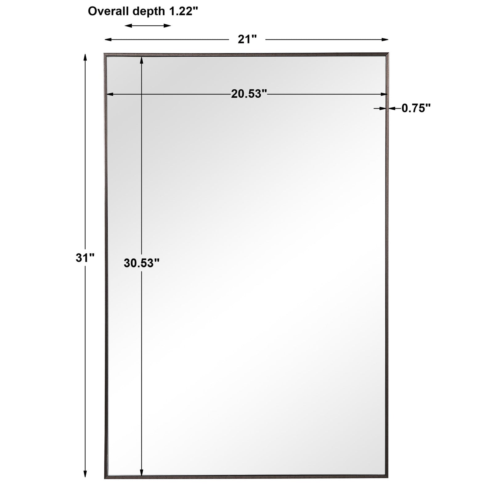 Modern Accents Clean Thin Frame Mirror
