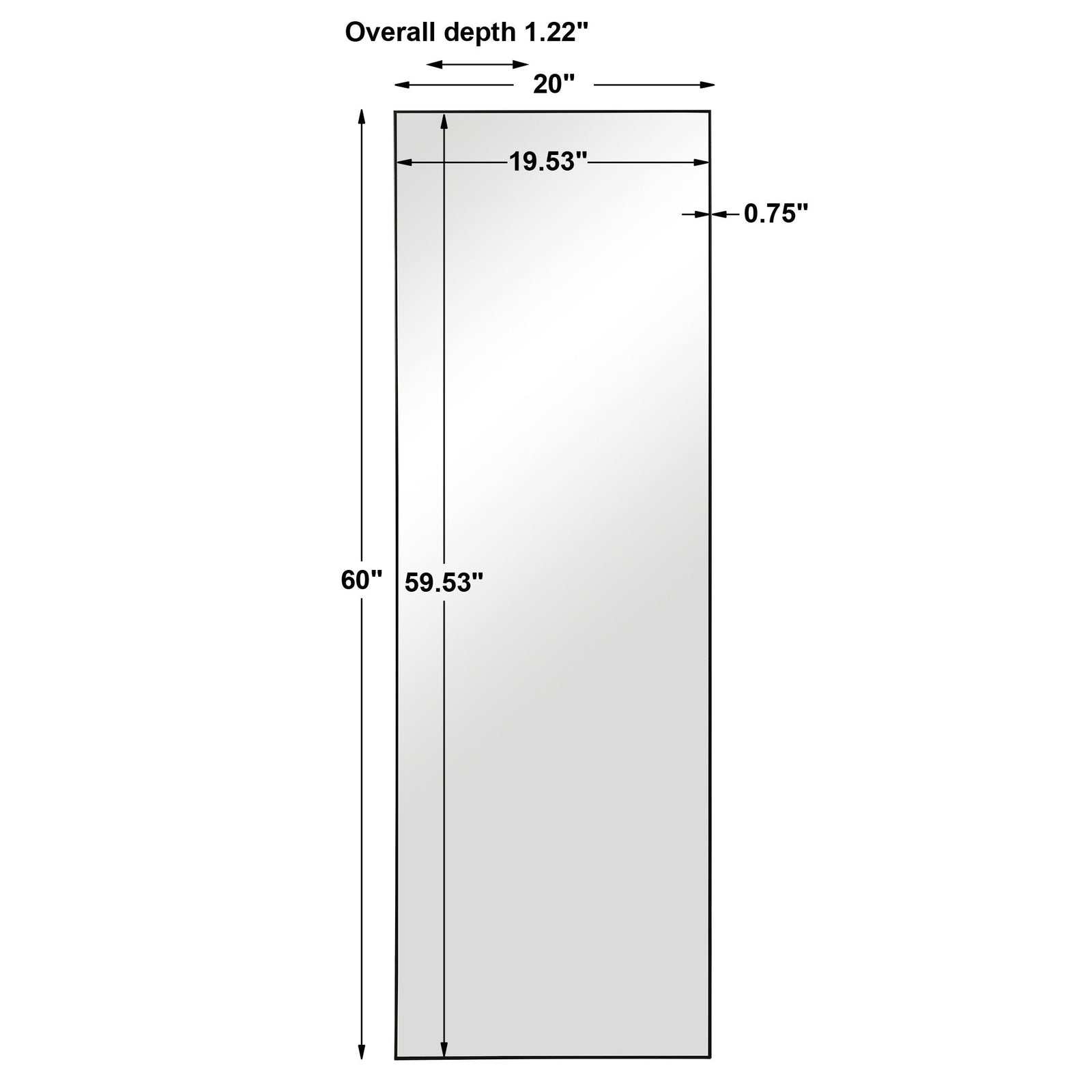 Modern Accents Thin Rectangular Mirror