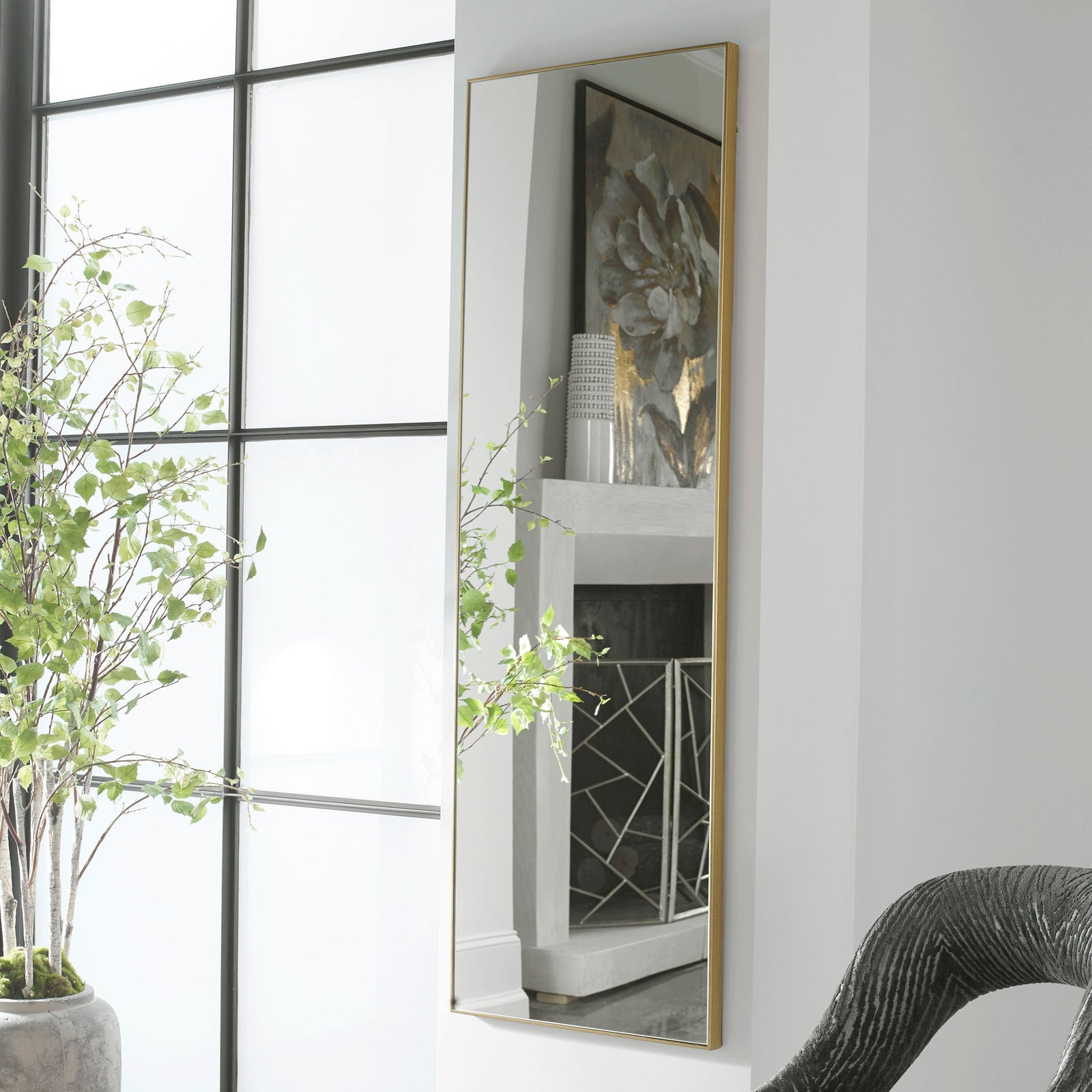 Modern Accents Thin Rectangular Mirror