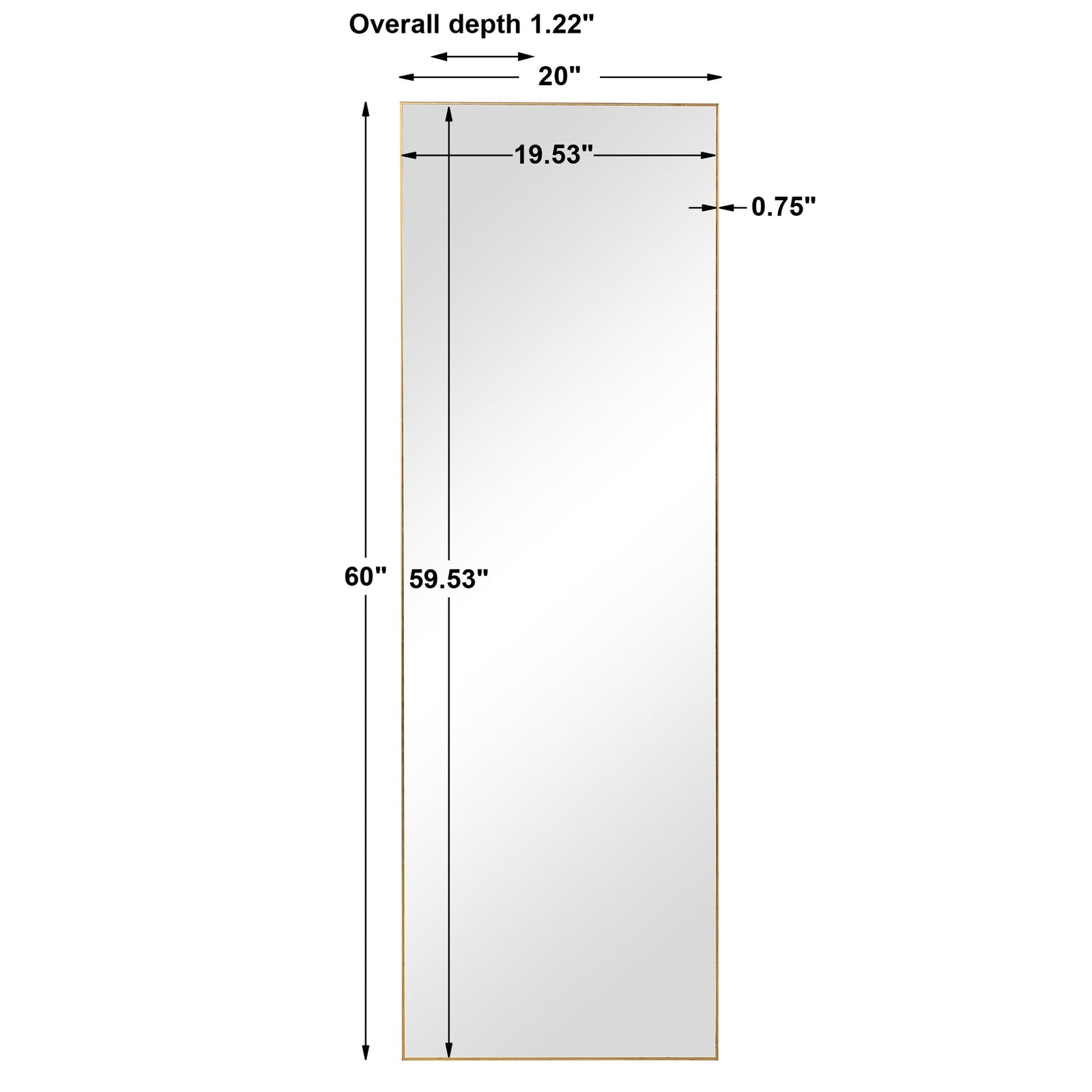 Modern Accents Thin Rectangular Mirror