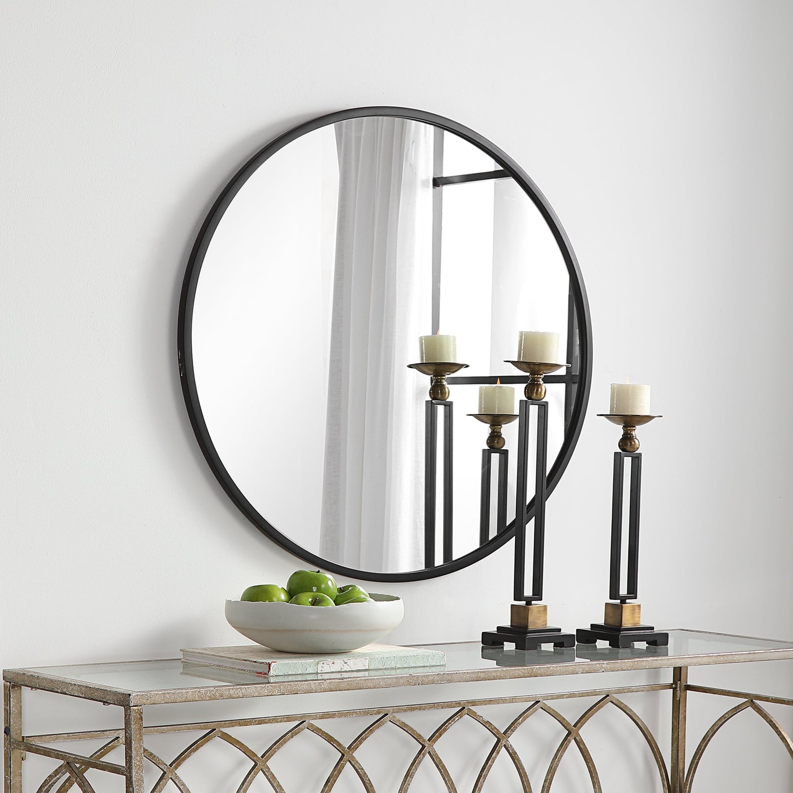 Modern Accents Round Modern Mirror