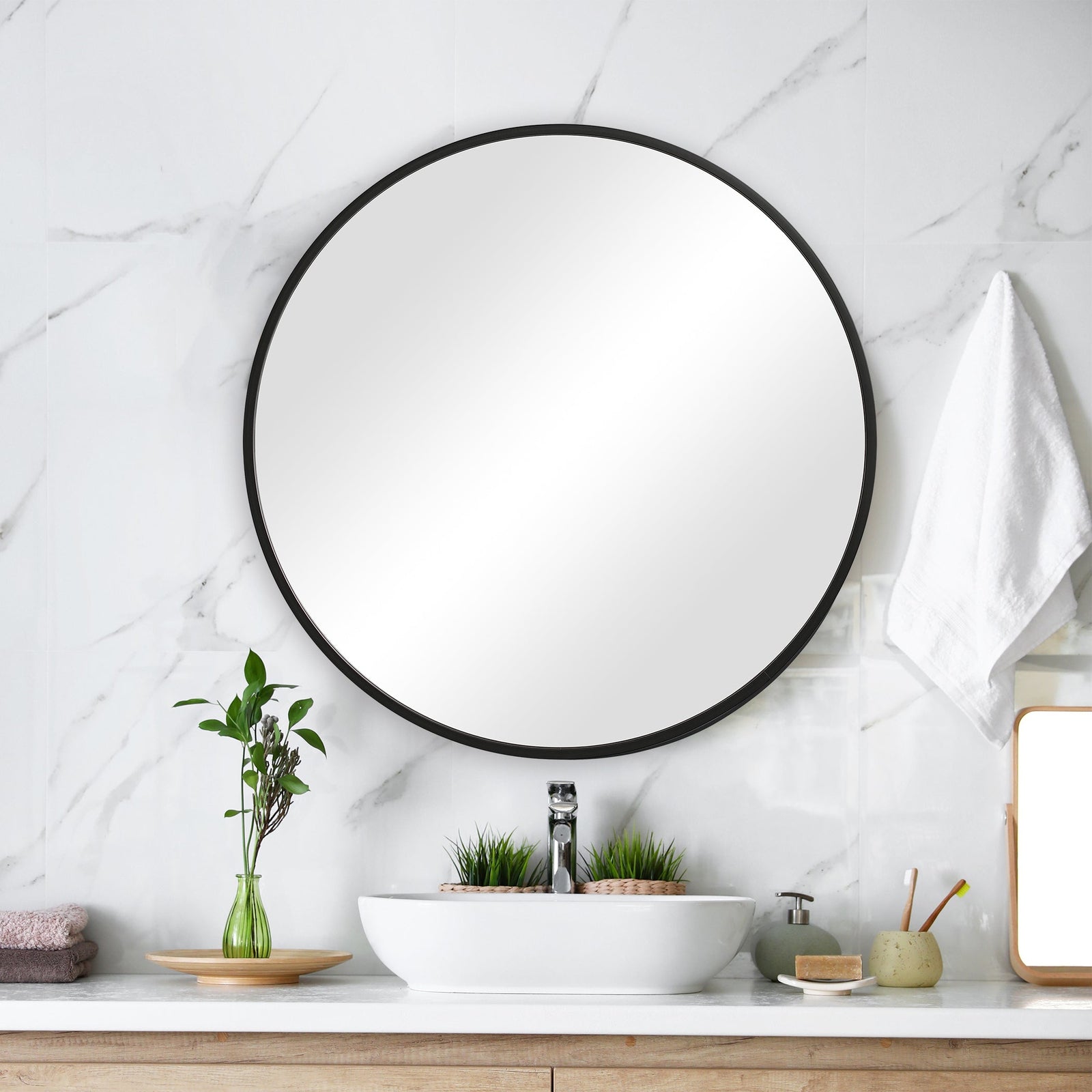 Modern Accents Round Modern Mirror