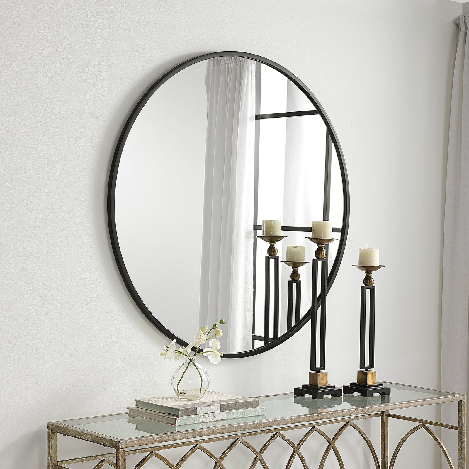 Modern Accents Round Modern Mirror