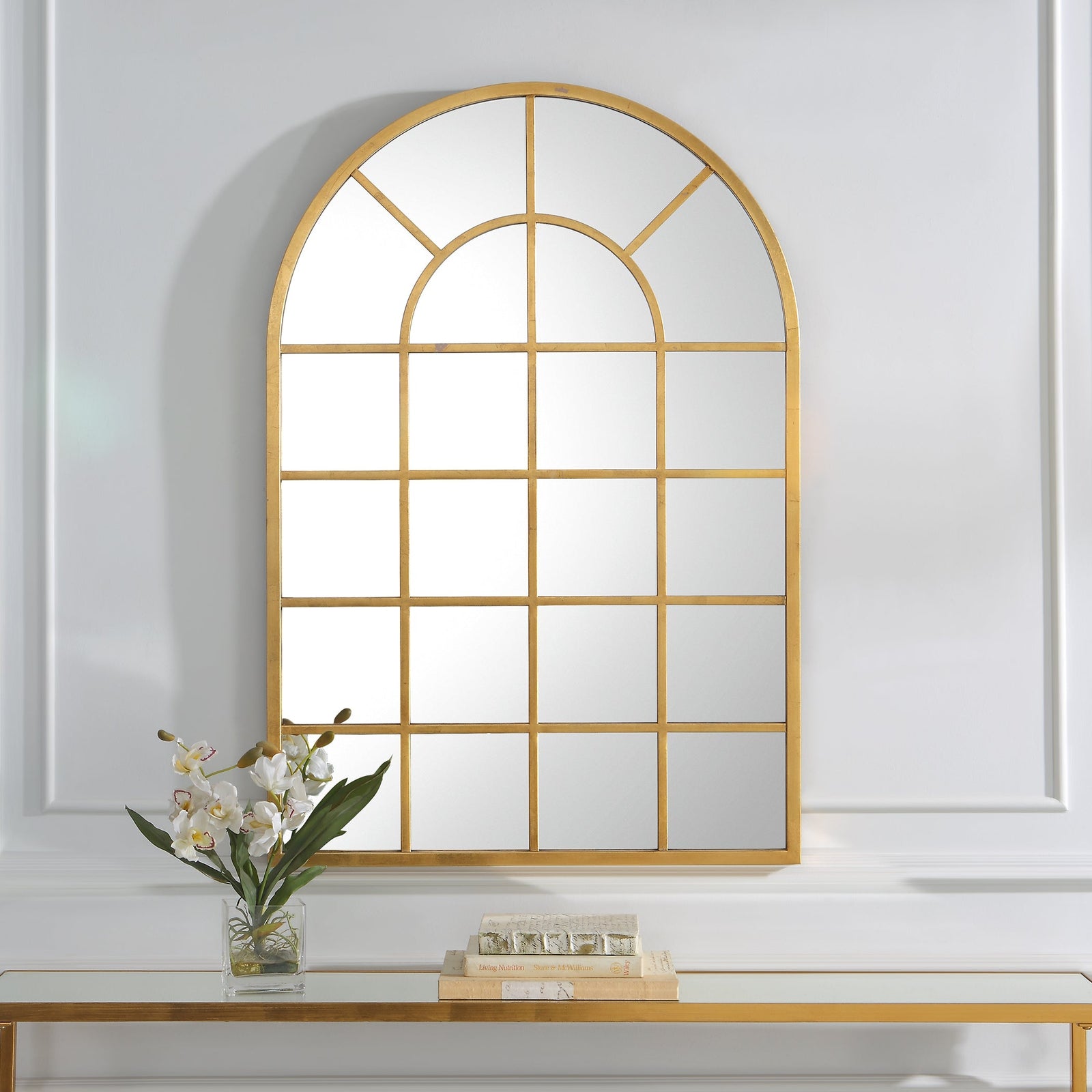 Modern Accents Arched Windowpane Mirror
