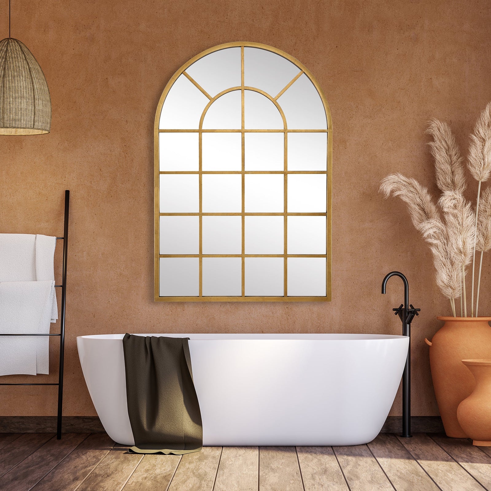 Modern Accents Arched Windowpane Mirror