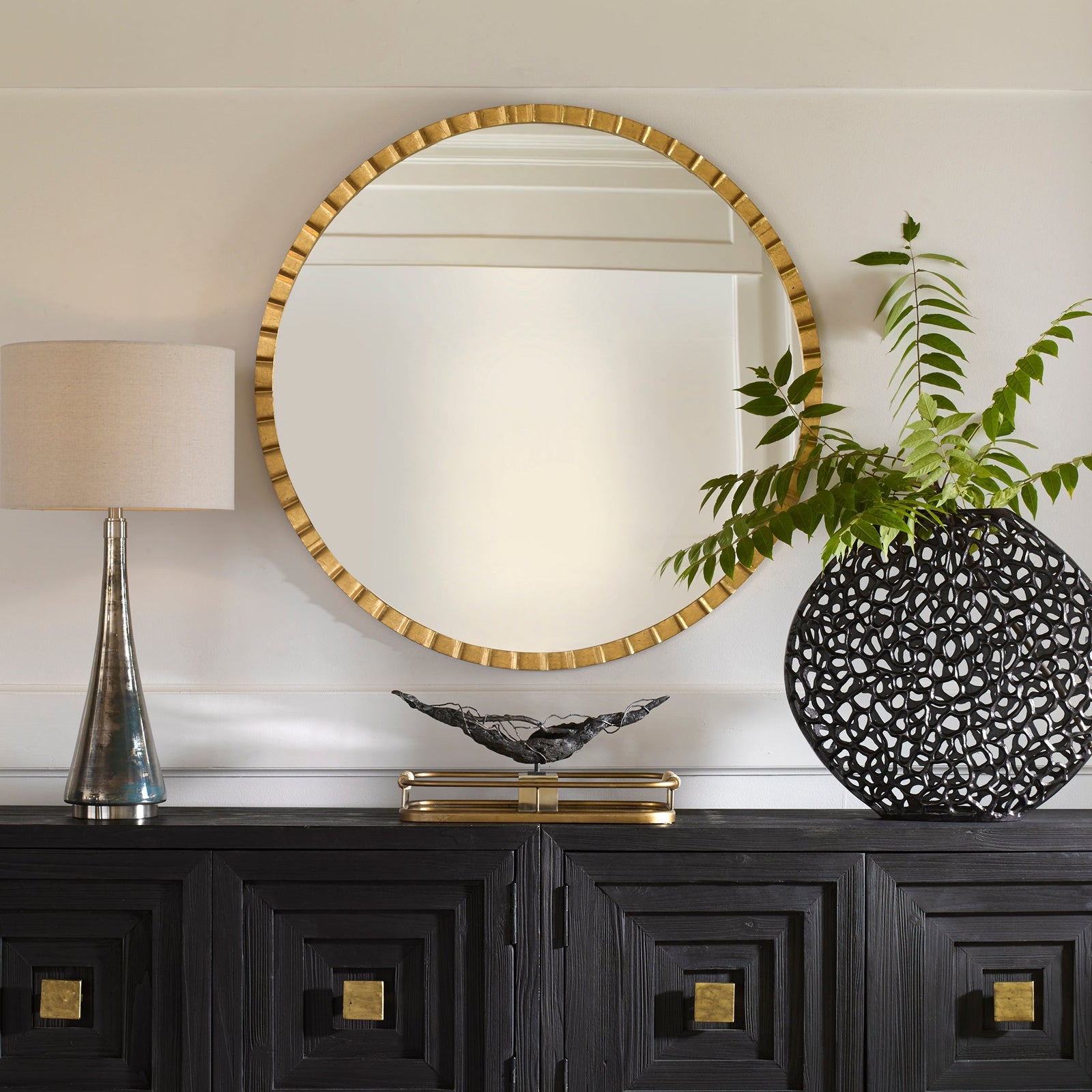 Uttermost Dandridge Gold Round Mirror