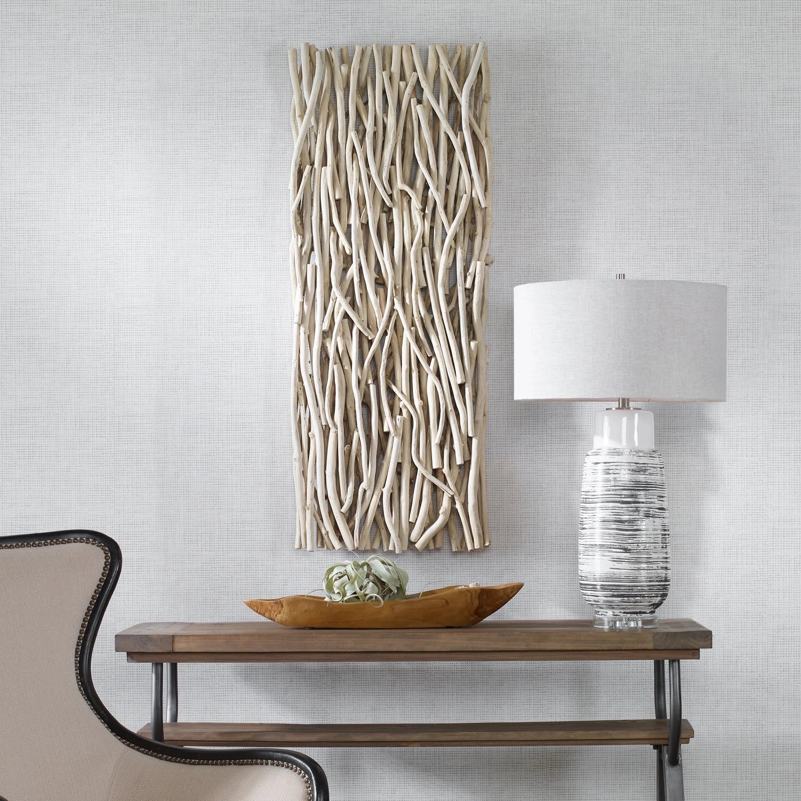 Uttermost Gathered Teak Wood Wall Decor