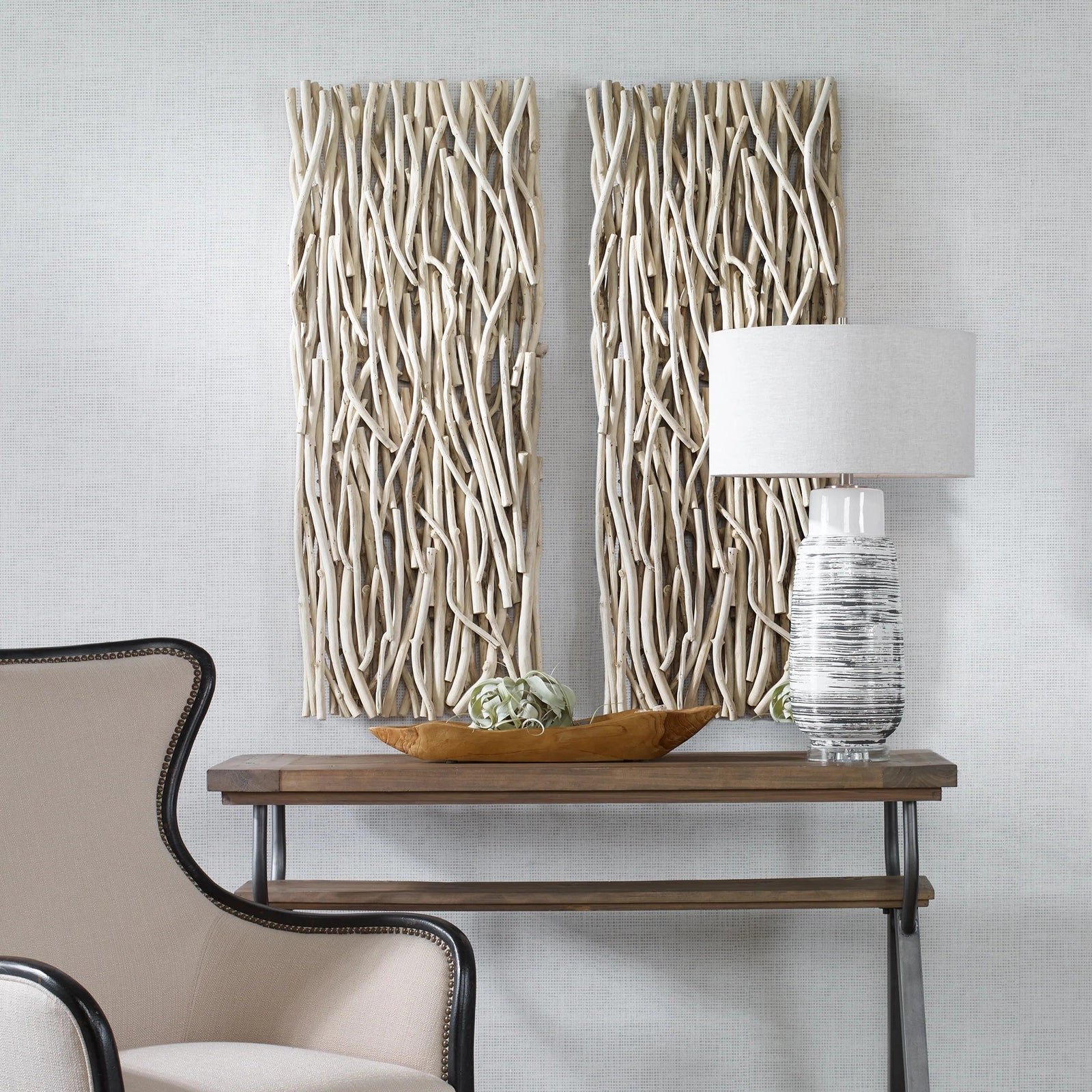 Uttermost Gathered Teak Wood Wall Decor