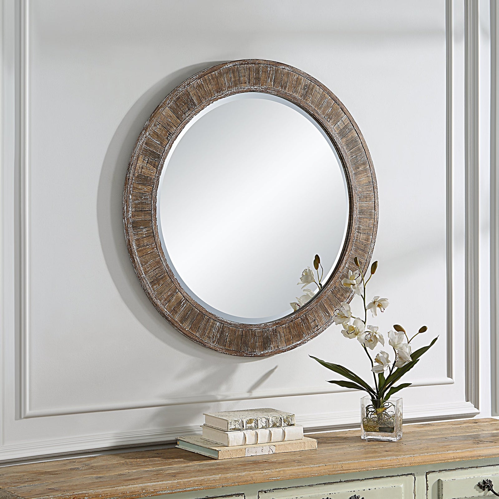 Modern Accents Aged Round Mirror