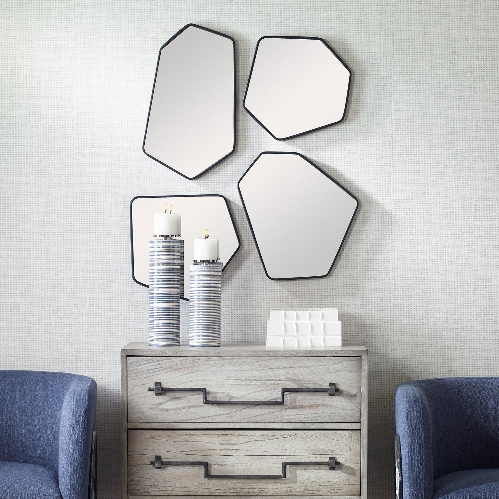 Uttermost Linneah Black Mirrors - Set of 4