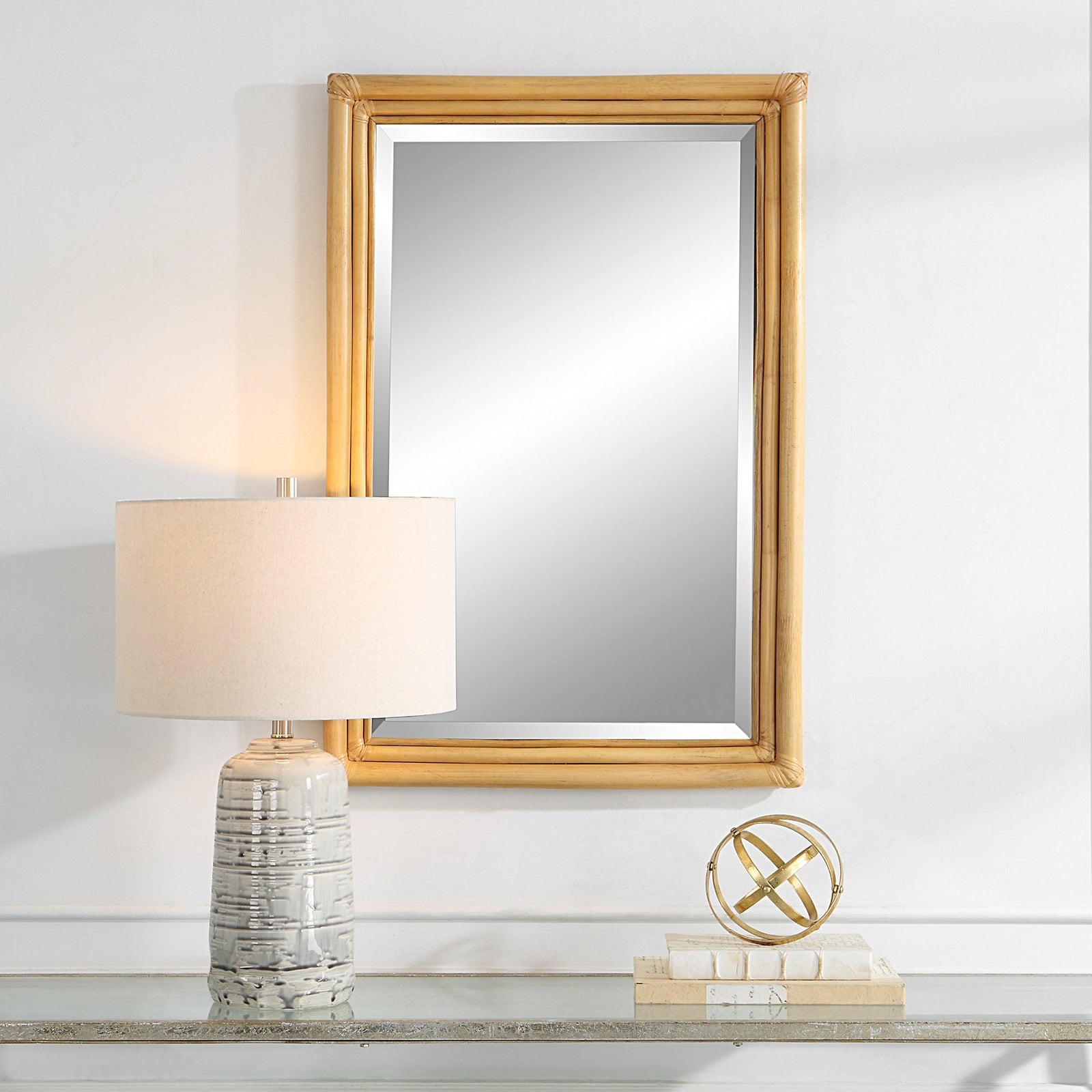 Uttermost Drift Away Rattan Mirror