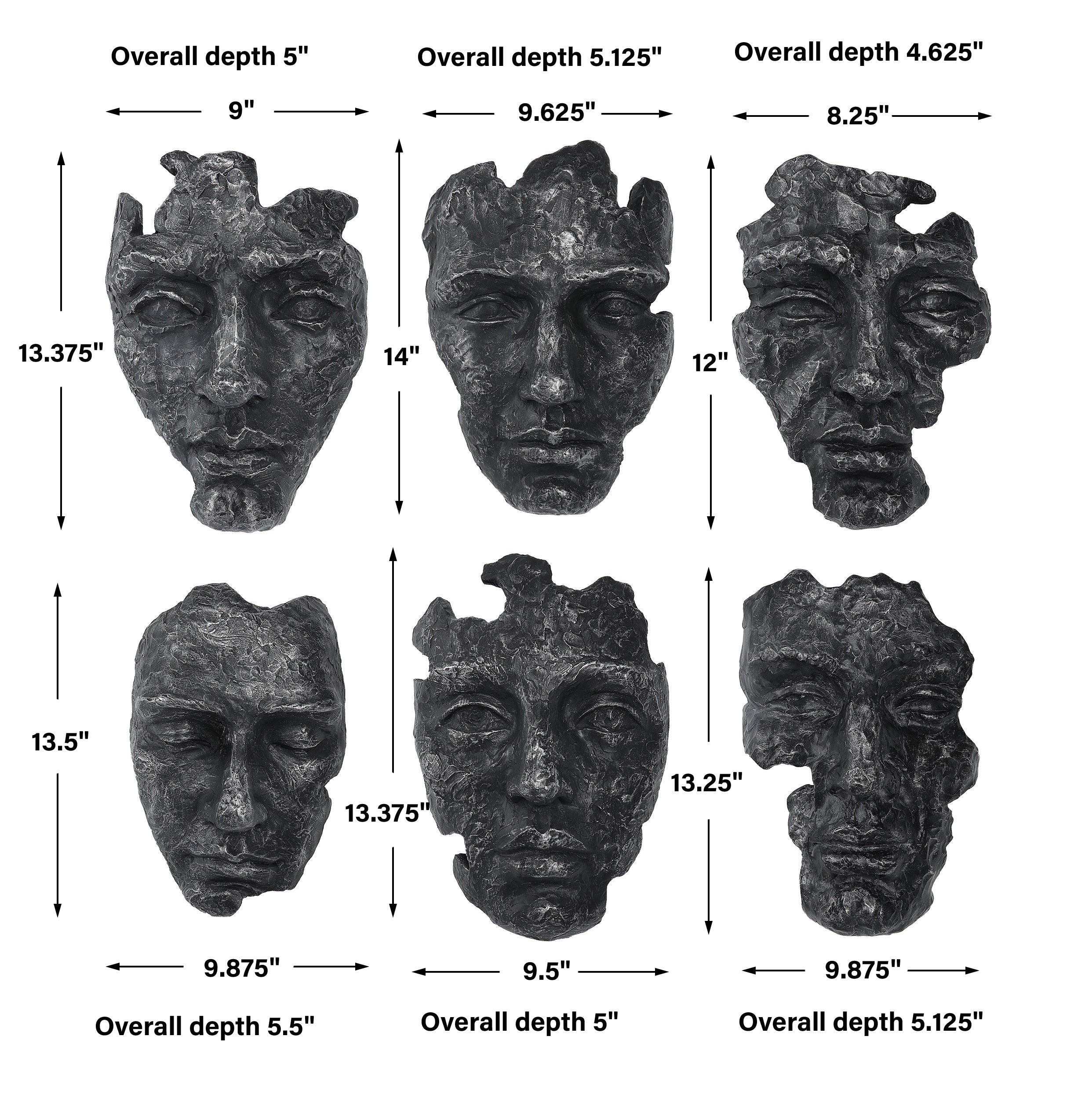 Uttermost Self-Portrait Metallic Wall Decor - Set of 6