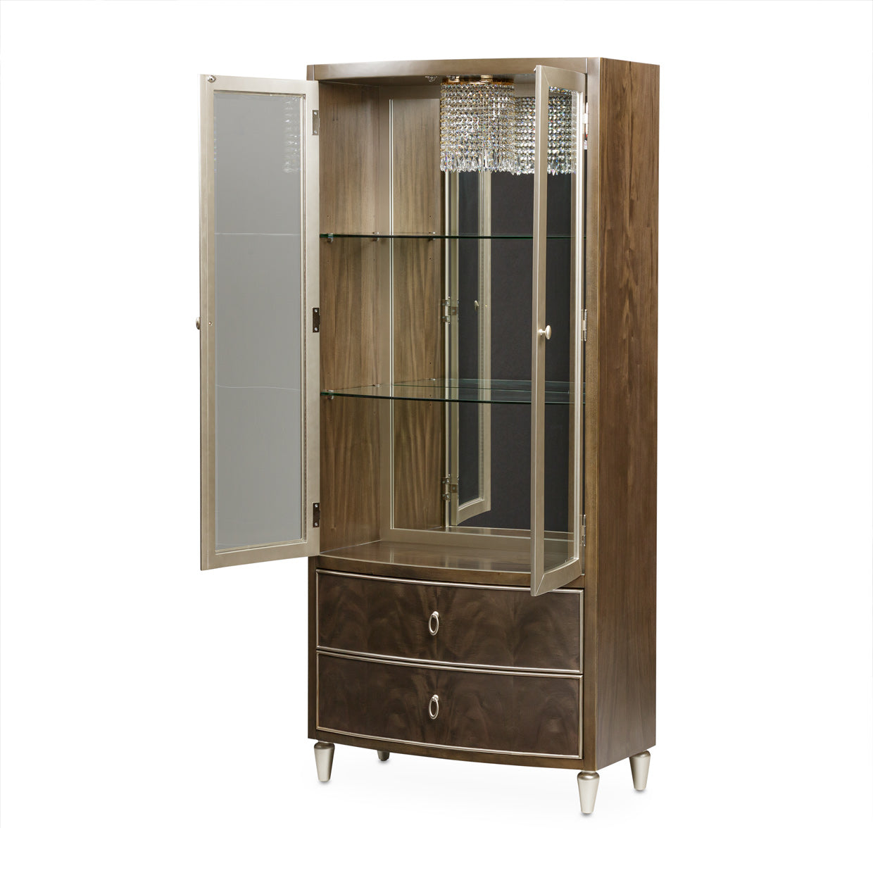 Michael Amini Villa Cherie Hazelnut Display Cabinet