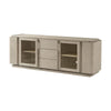 Theodore Alexander Repose Glass Door Media Console With Drawers and Side Storage