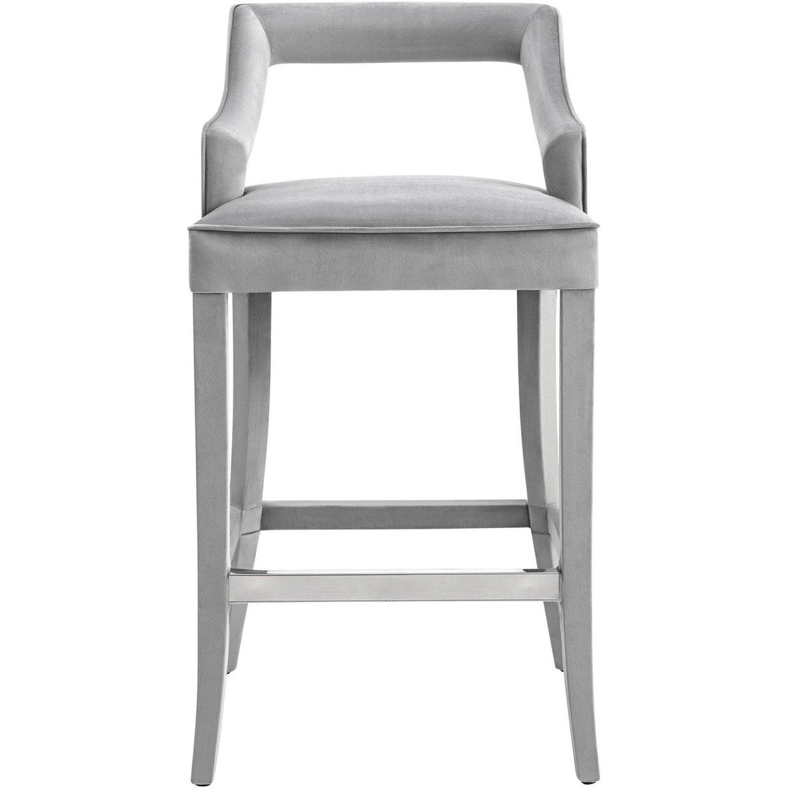 TOV Furniture Tiffany Grey Velvet Counter Stool