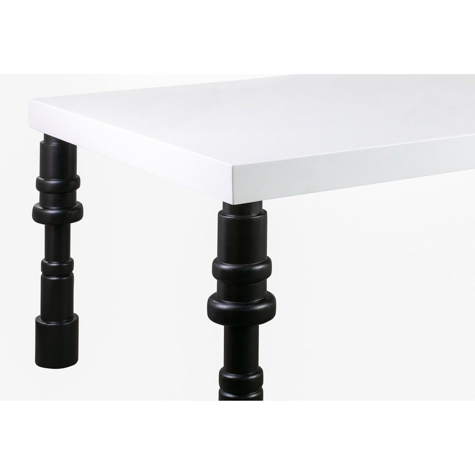 TOV Furniture Spindle White Lacquer Dining Table