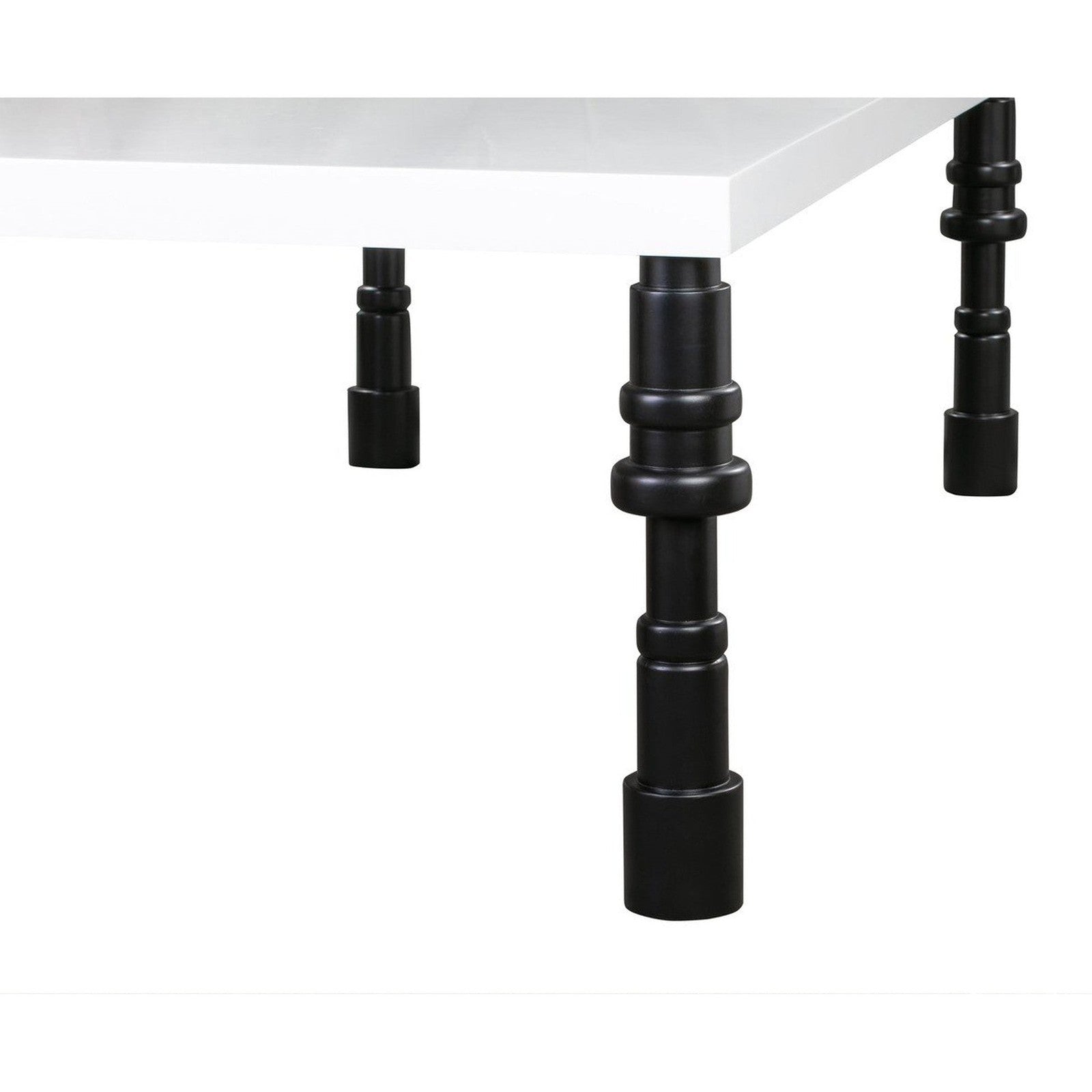 TOV Furniture Spindle White Lacquer Dining Table