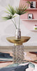 TOV Furniture Bubble Glass and Brass Side Table